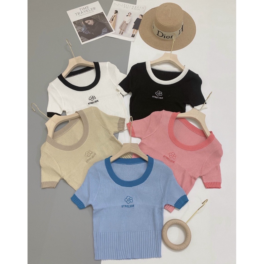 Áo Len Cộc Tay Thêu Hoa_Xưởng May Quang Anh