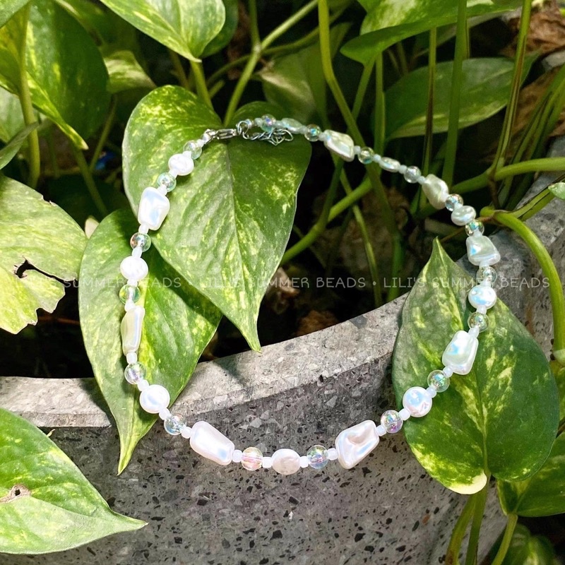 Vòng cổ ngọc trai nhân tạo handmade LILI ARTIFICIAL PEARLS NECKLACE - LILI'S SUMMER BEADS