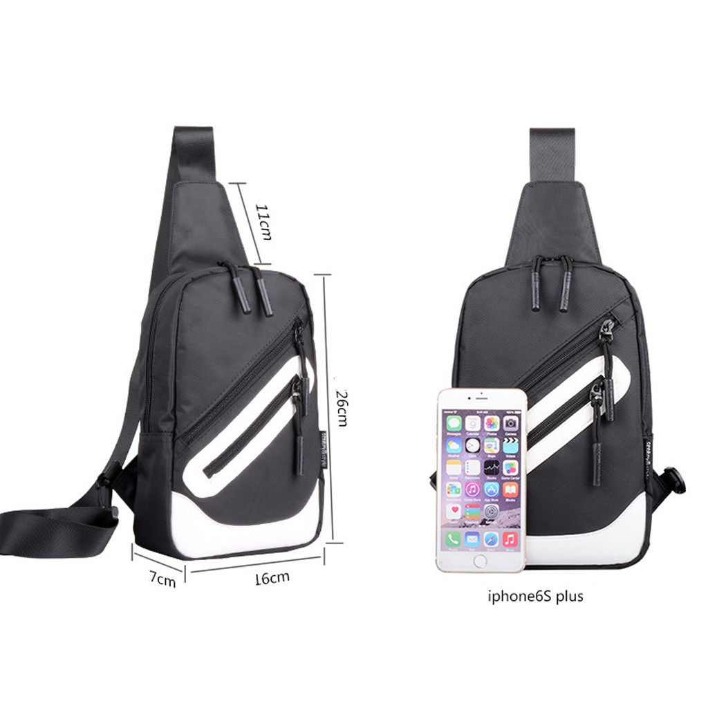 Túi đeo chéo dạ quang phát sáng hình Mắt + Tặng Cáp Sạc USB