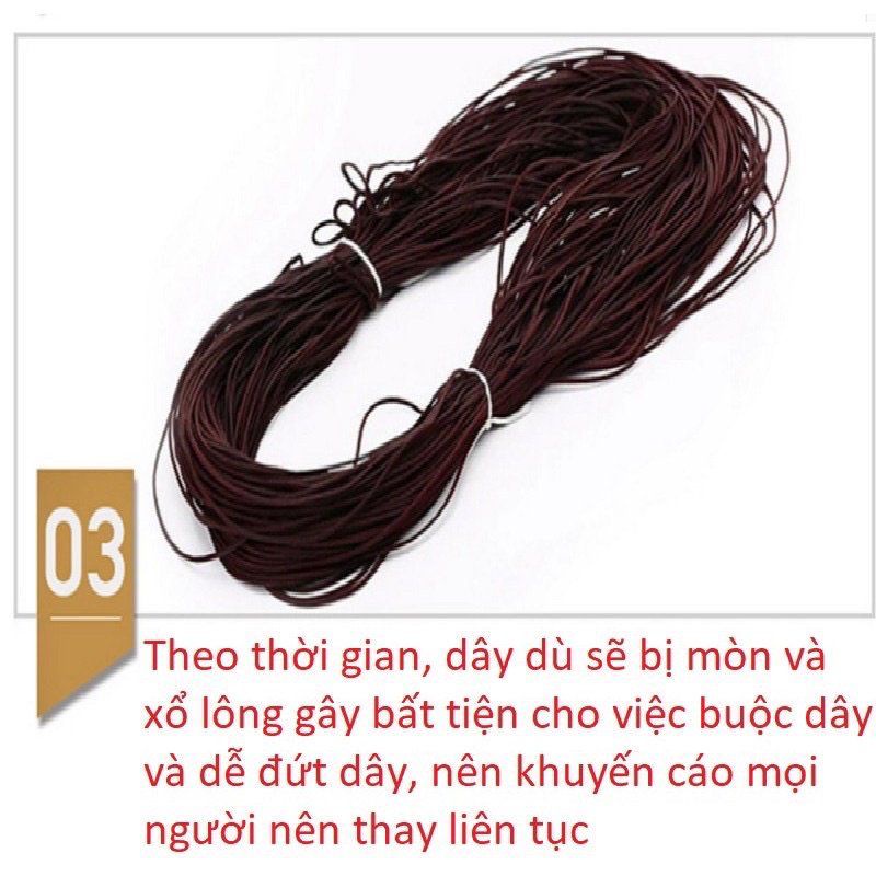 1 mét dây dù rỗng, dây dù đầu cần không lõi