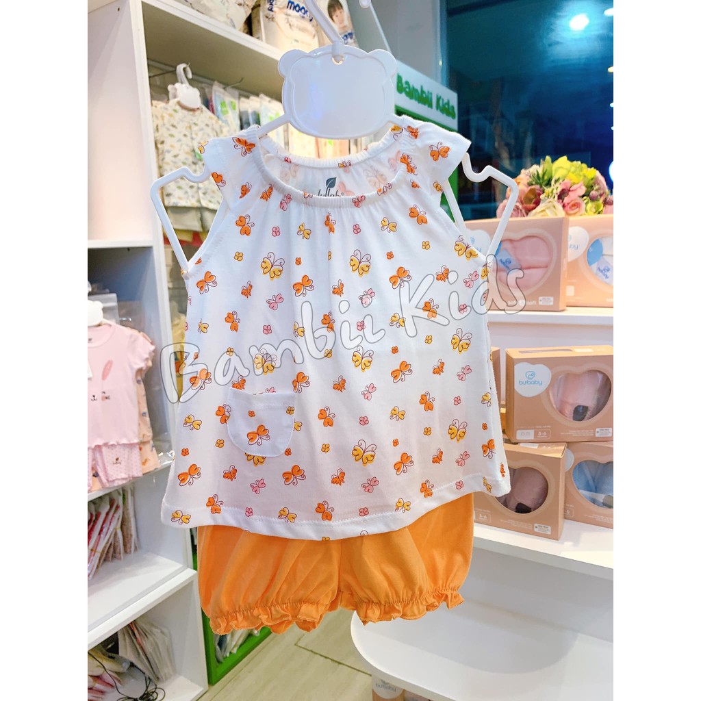 [LULLABY SALE] Bộ cộc tay cài vai Nuke Cotton bé gái