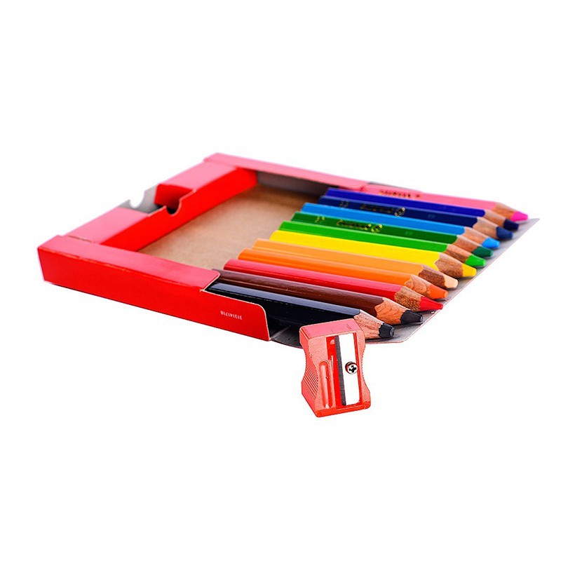 Bút chì màu STABILO Jumbo Colored Pencils hộp 12 màu cây dài (CLJ1877L)