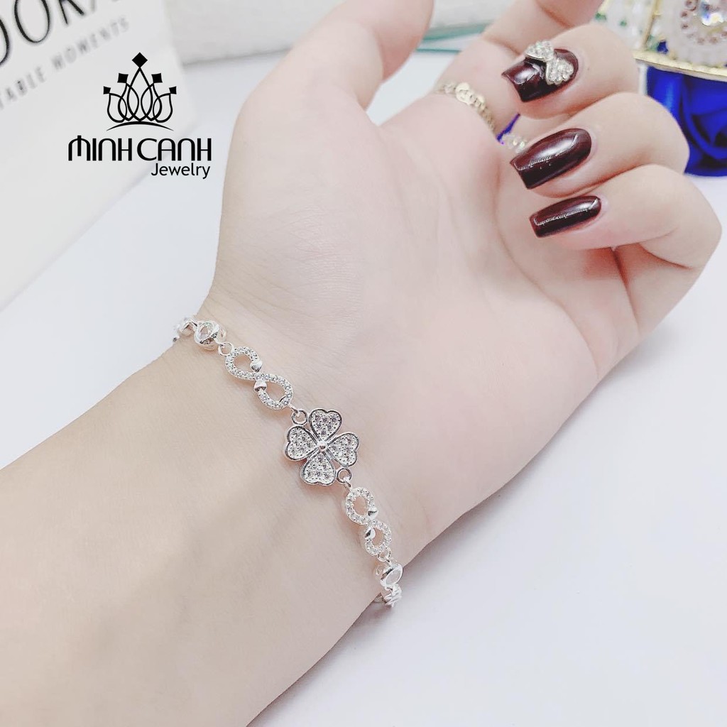 Lắc Tay Bạc Nữ Vô Cực Cỏ 4 Lá - Minh Canh Jewelry