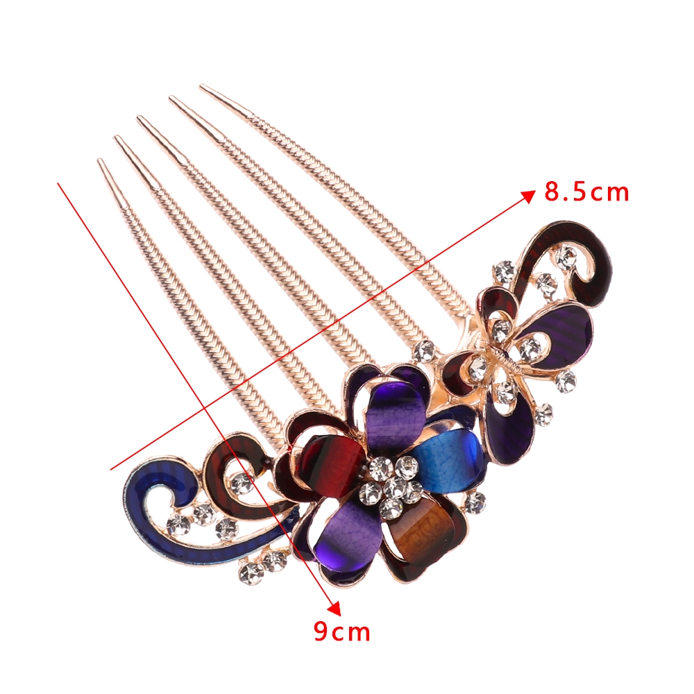 Trâm Cài Tóc Hình Hoa Đính Đá Lấp Lánh Cho Cô Dâu