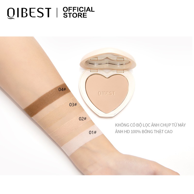 Phấn phủ dạng nén QIBEST kiềm dầu trang điểm cho mặt chống thấm nước che phủ lỗ chân lông 51G | BigBuy360 - bigbuy360.vn