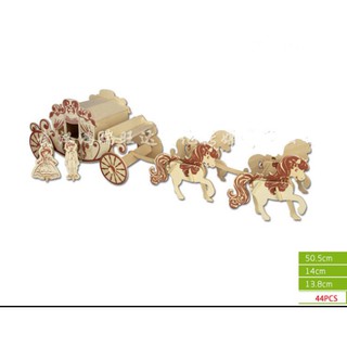 Mô hình lắp ráp gỗ 3D xe 4 ngựa