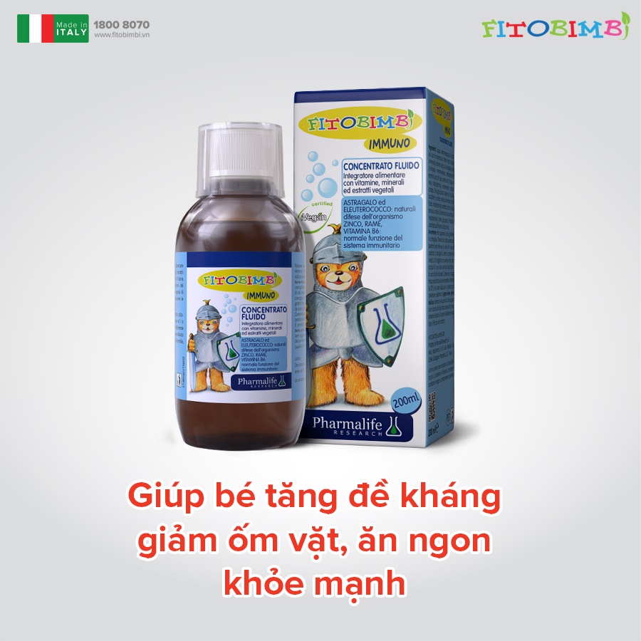 Tăng Đề Kháng FITOBIMBI Immuno Bimbi Bổ Sung Vitamin Giúp Bé Tăng Cường Miễn Dịch,Sức Đề Kháng