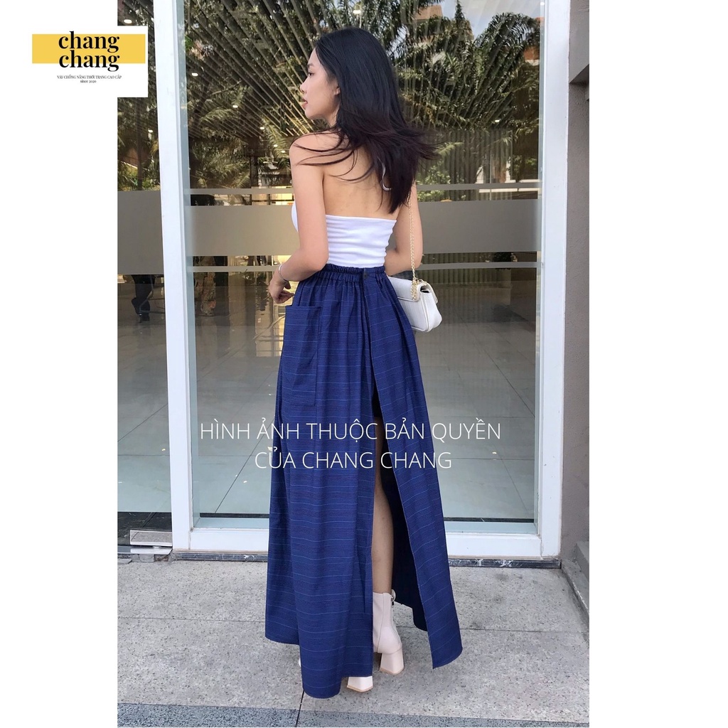 Quây Che Nắng Lưng Thun Cài Nút CHANG CHANG, Váy Chống Nắng Vải Quần Tây Dày Mềm