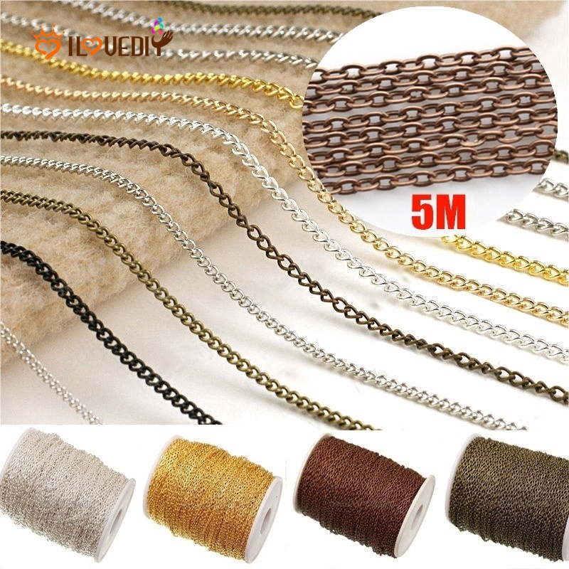 Chuỗi xích mạ vàng bạc để trang trí thủ công dài 5m
