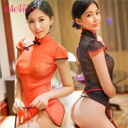 Áo ngủ sườn xám sexy quyến rũ, váy ngủ ren trong suốt cô nàng trung hoa gợi cảm TK698 !