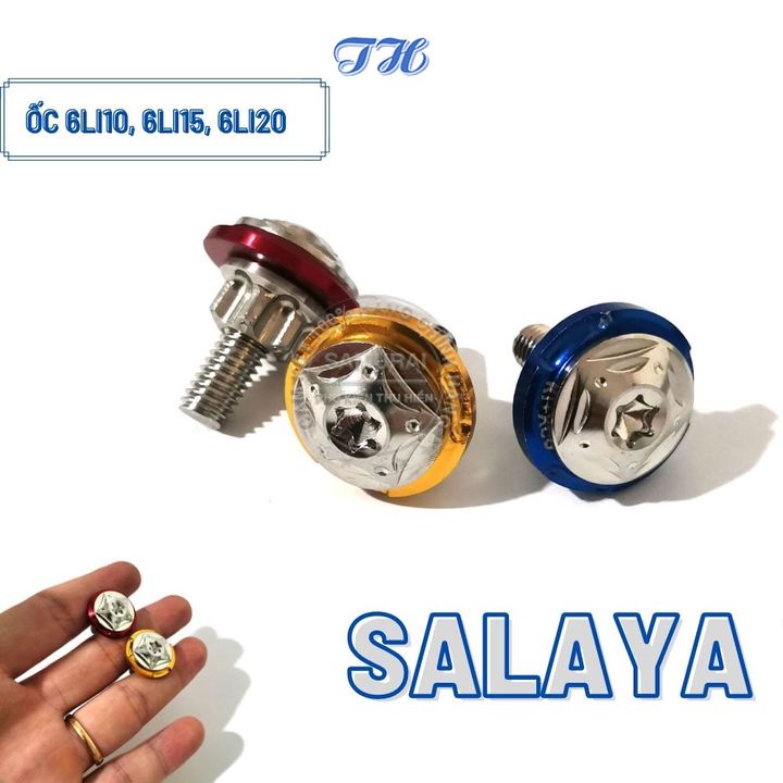 Ốc Salaya inox 6li10, 6li15, 6li20, 6li30 đầu dù gắn gắn hộp sên, dè trước, cacte, đầu cốt bánh, nón bảo hiểm,...