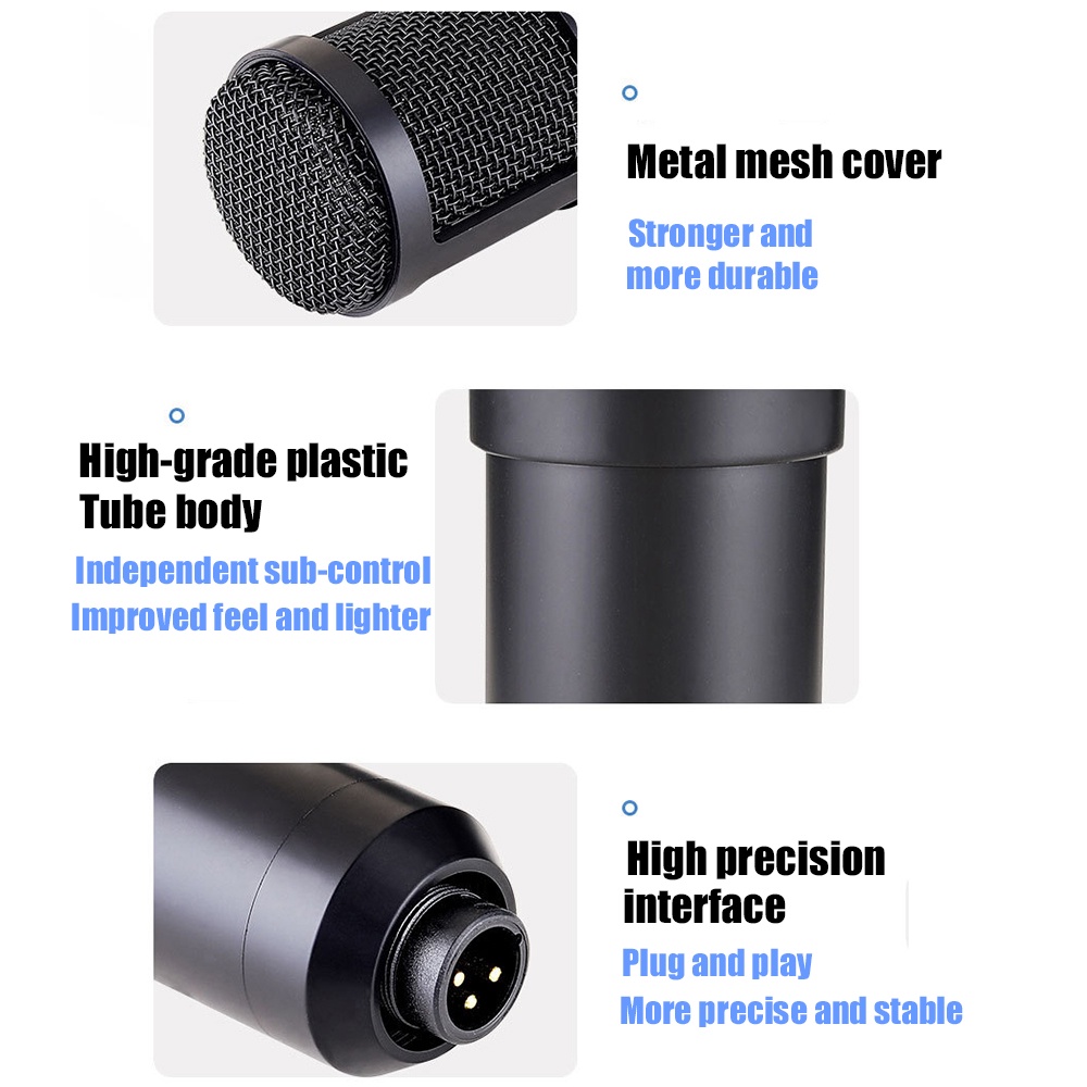 Micro Condenser bằng nhựa siêu nhẹ Micro thu âm karaoke có dây 3.5Mm cho máy tính Karaoke KTV