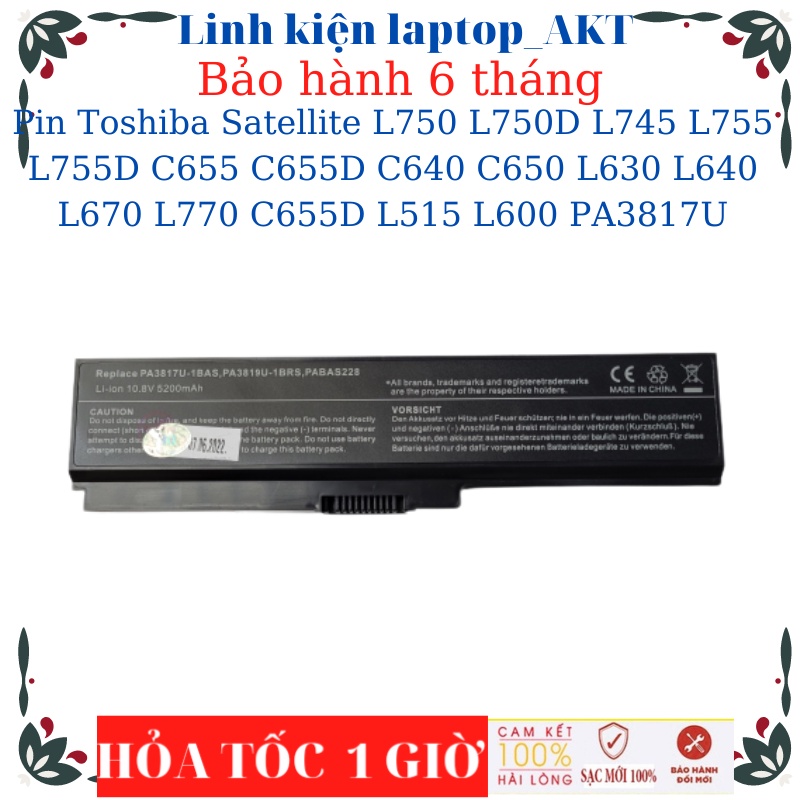 Pin Toshiba Satellite L645 L750 L750D L745 L755 L755D C655 C655D C640 C650 L630 L640 L670 L770 C655D L515 L600 PA3817U