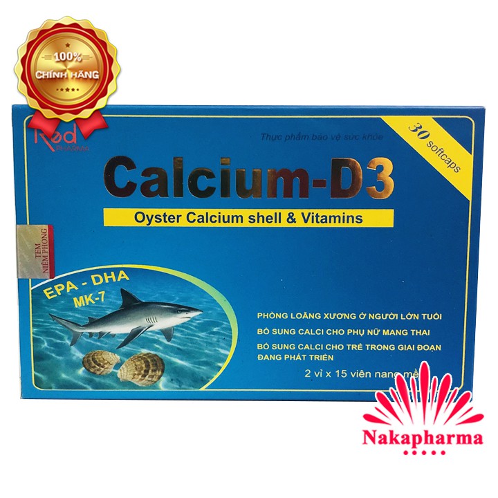 Viên uống Calcium-D3 – Bổ sung Canxi, Omega 3, có EFP, DHA, MK7, Vitamin K2 tốt cho trí não và thị giác - Calcium D3