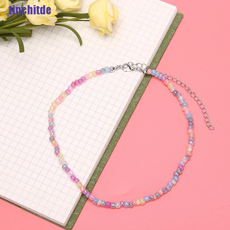 Vòng Cổ Choker Chuỗi Hạt Nhiều Màu Phong Cách Boho Thời Trang