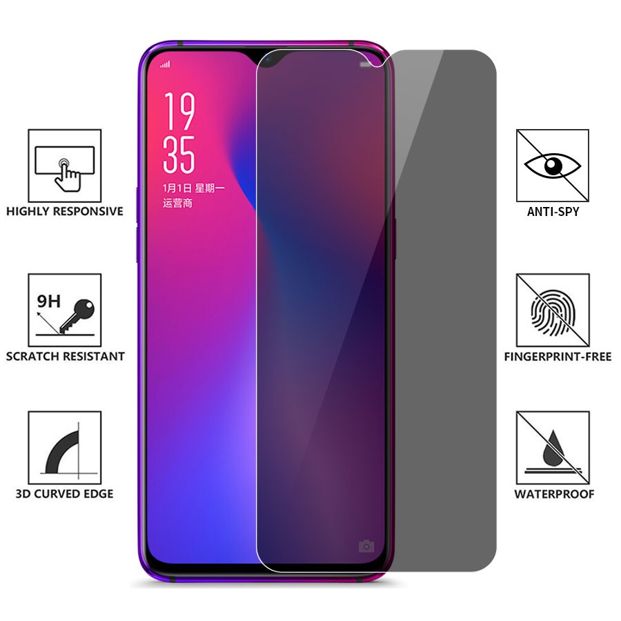 Kính Cường Lực Chống Nhìn Trộm Cho OPPO F9 F11 A5S A12 A15 A15S A16 A16K A16E A17 A17K A31 A33 A52 A53 A54 A55 A57 A74 A76 A77S A91 A92 A93 A94 A95 A96 A5 A9 2020 Reno 3 4 4F 5 5F 6 7 8T 8 Pro