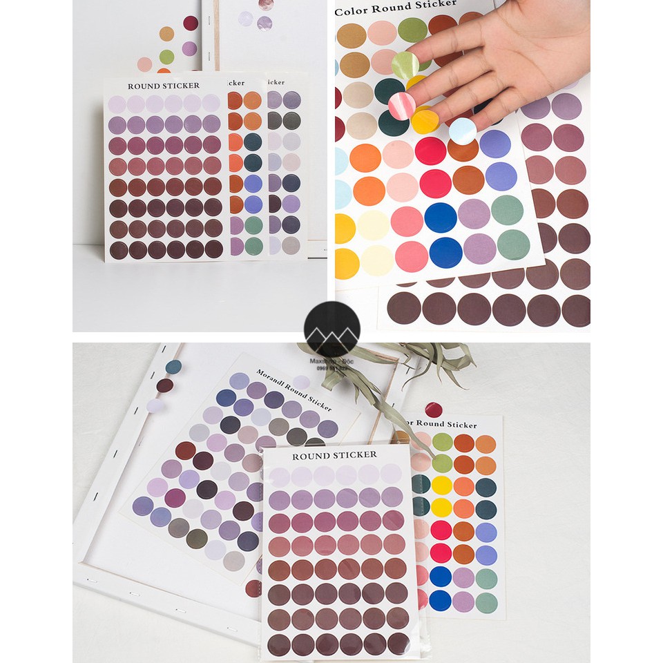 Miếng dán sticker tròn trang trí phòng và dán trang trí chụp ảnh