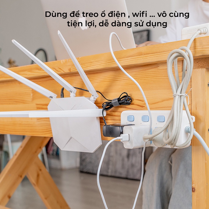 Móc dán tường chịu lực siêu dính loại lớn - Bộ giá đỡ treo tranh ảnh cục wifi ổ điện và các đồ dùng khác, dán tường cực
