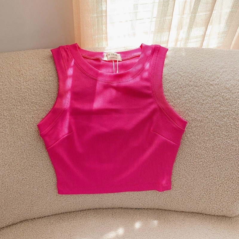 Áo Thun Croptop Sát Nách Nhíp Bo Ngực Viền alohashop91