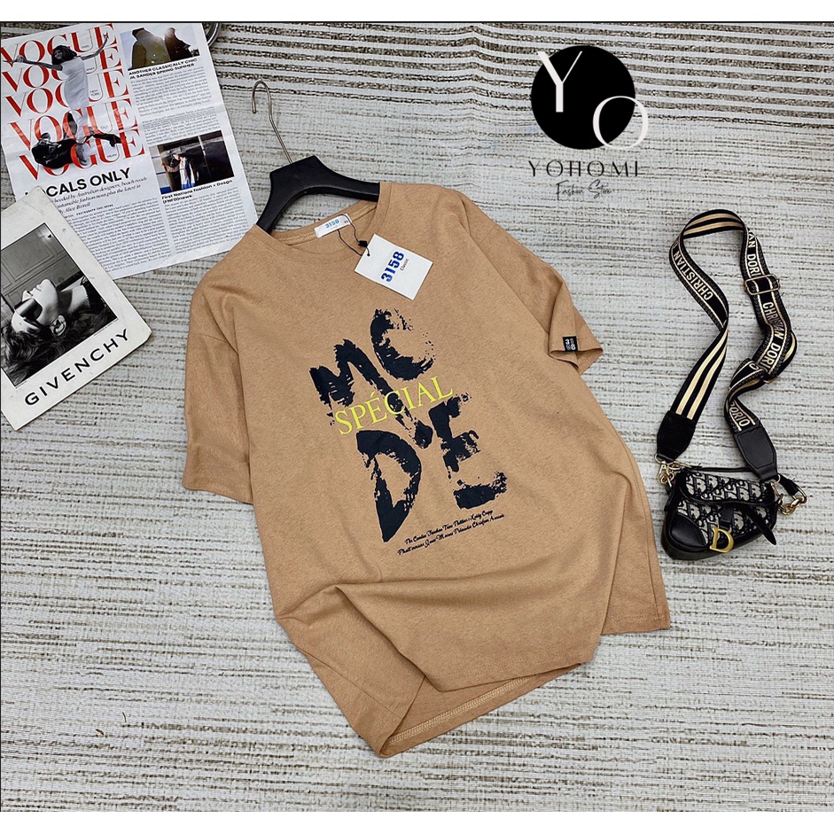Áo thun unisex tay lỡ form rộng 100% Cotton Khô 3158 Hottrend Phong Cách Streetwear YoHoMi mã in MC