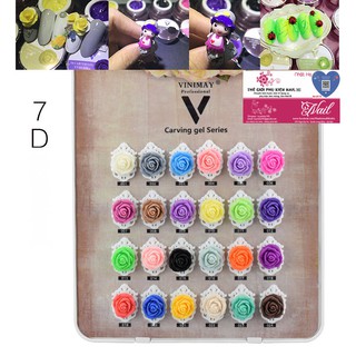 Gel Khô - Nặn Hoa Khô Vinimay 7D Không Cần Lưu Huỳnh 24 Màu ( Mã 21-24, Lẻ 1 Hũ)