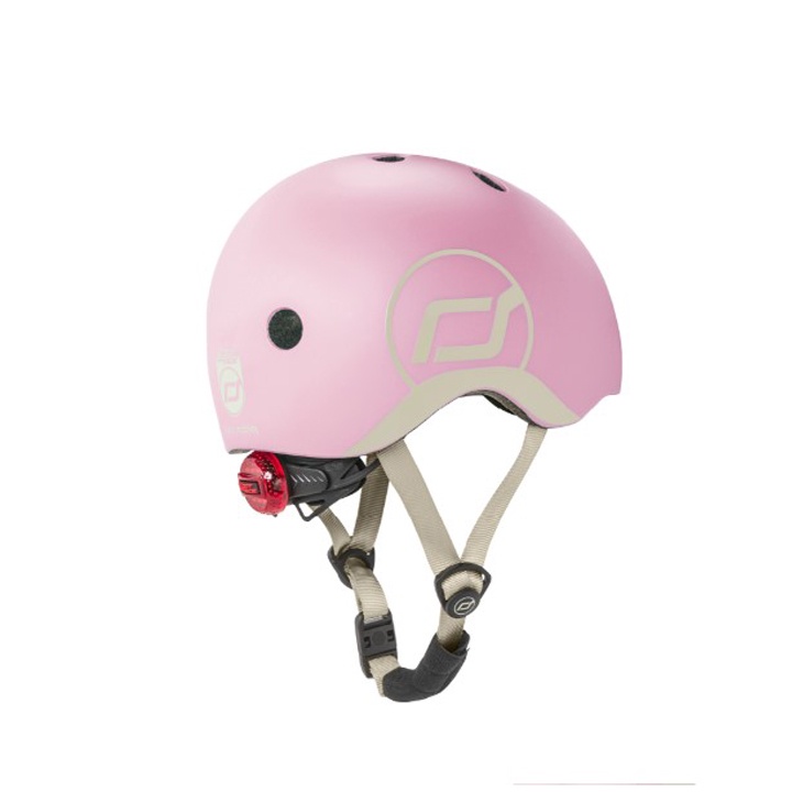 SCOOT AND RIDE - Bộ xe chòi chân, xe scooter và mũ đội đầu phản quang cho bé 1-5 tuổi, màu Rose