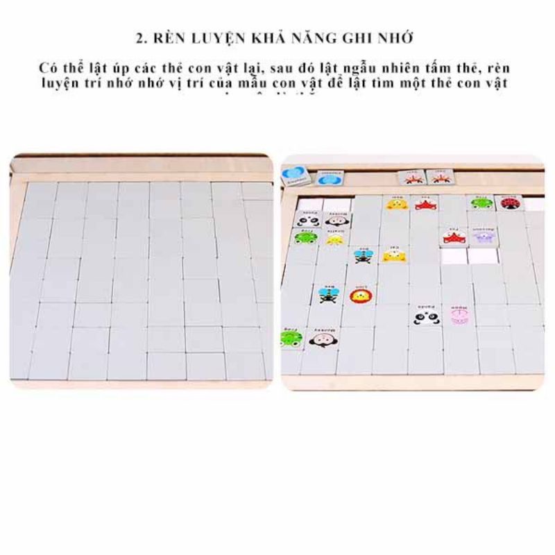 [ Mẫu mới hot] Bảng gỗ Suruku tìm cặp giống nhau luyện trí nhớ Pikachu đồ chơi thông minh