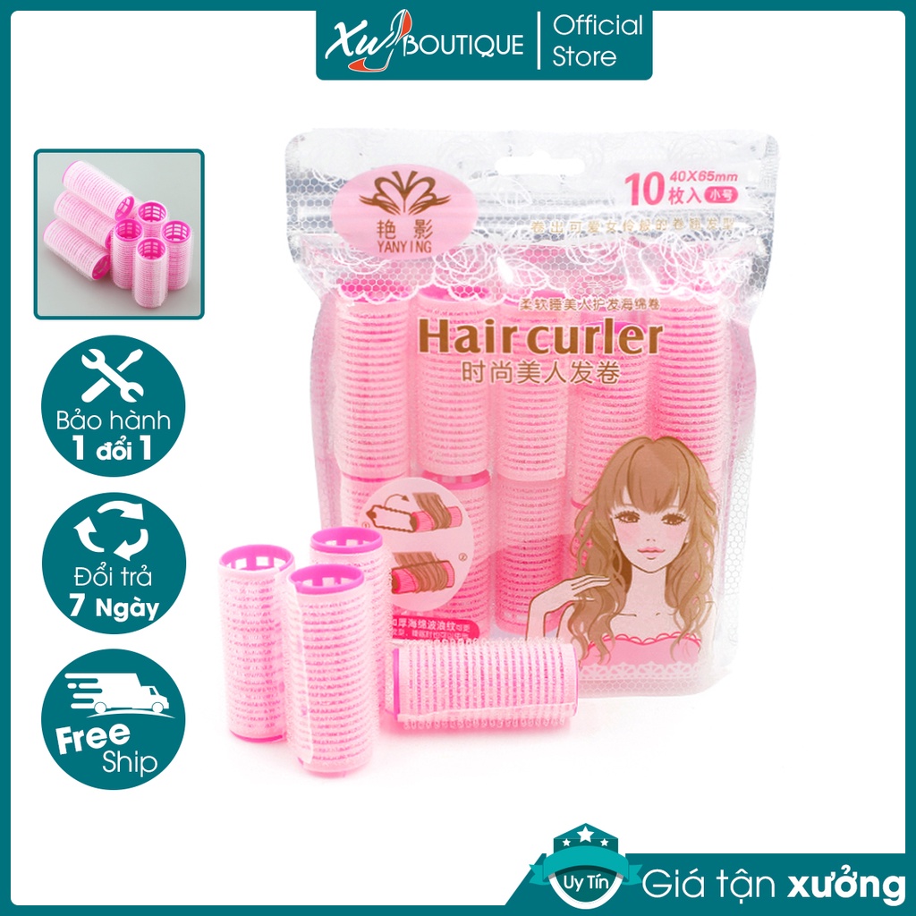 Bộ 10 Lô Uốn, Tạo Kiểu Tóc Phồng Xoăn Tự Dính Yanying