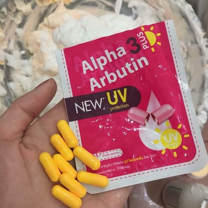 Viên Dưỡng Kích Trắng Chống Nắng, Trắng Da Alpha Arbutin 3 Plus Thái Lan