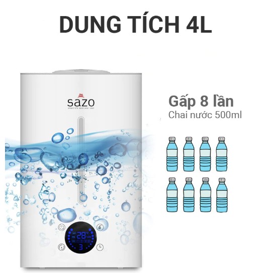 Máy Phun Sương Tạo Ẩm SZ-X1, ion âm diệt khuẩn khử mùi, dung tích 4 lít dùng cho phòng ngủ phòng khách diện tích lớn