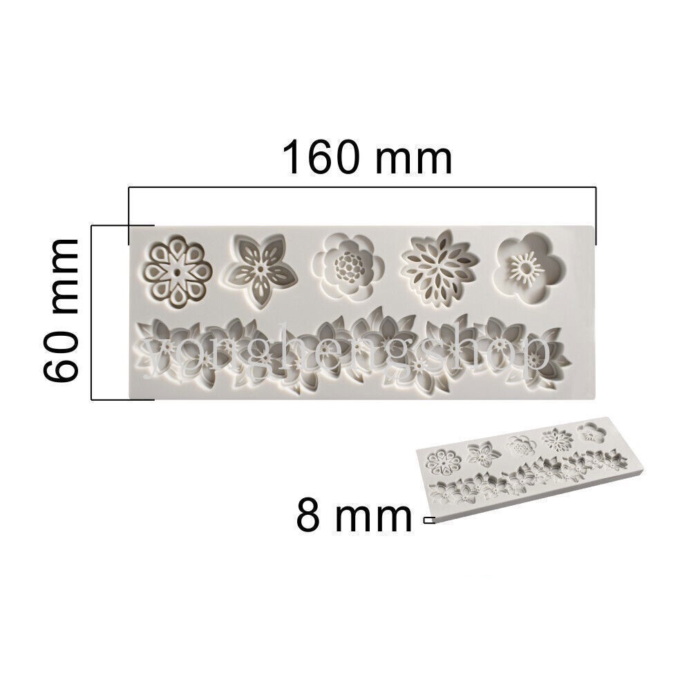 Khuôn Silicon Mềm Làm Bánh/Sô Cô La/Kẹo/Đất Sét Hình Hoa DIY