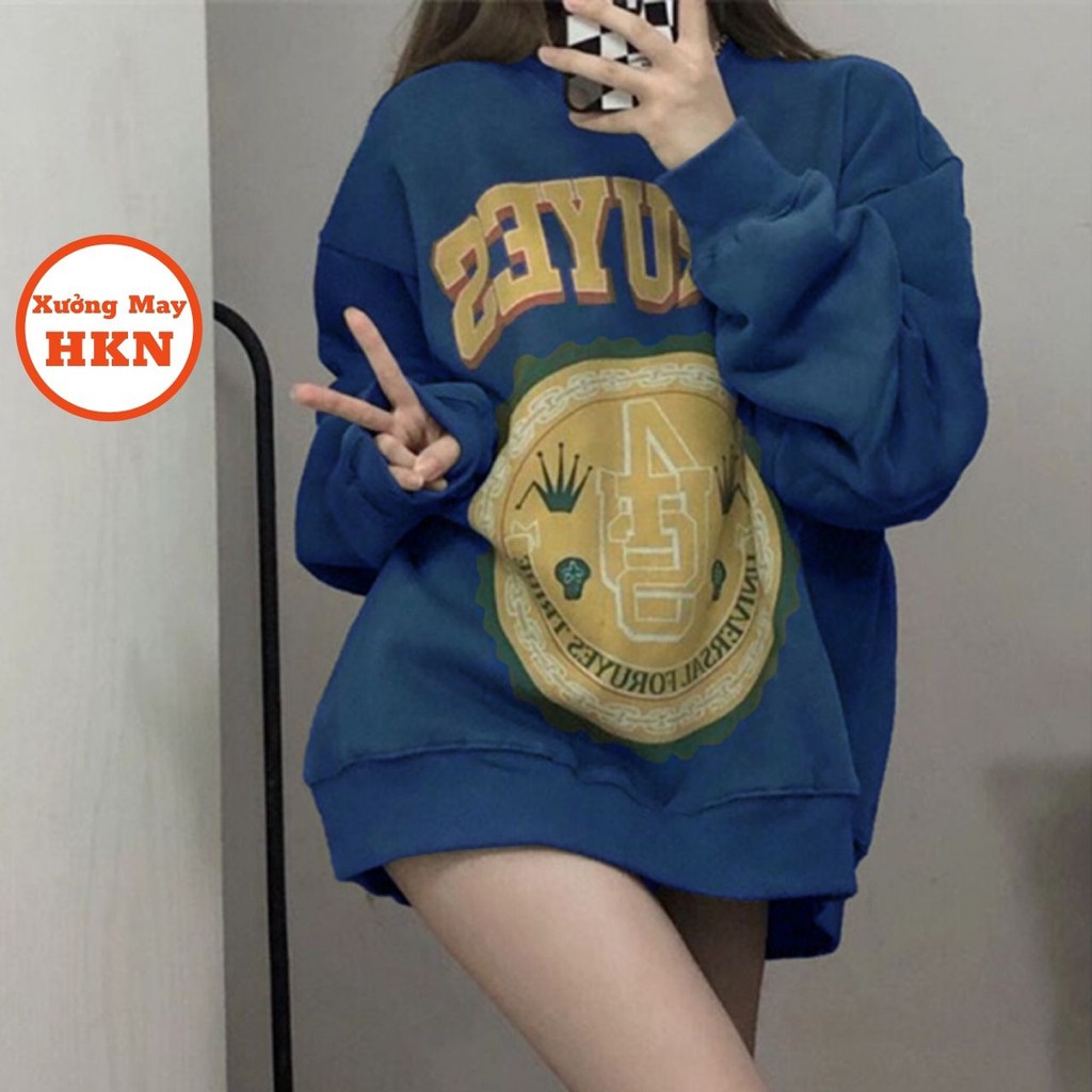 Áo Sweater Nữ Dáng Dài Mốt Che Quần Cá Tính Họa Tiết Đẹp Mã 808 Xưởng May HKN