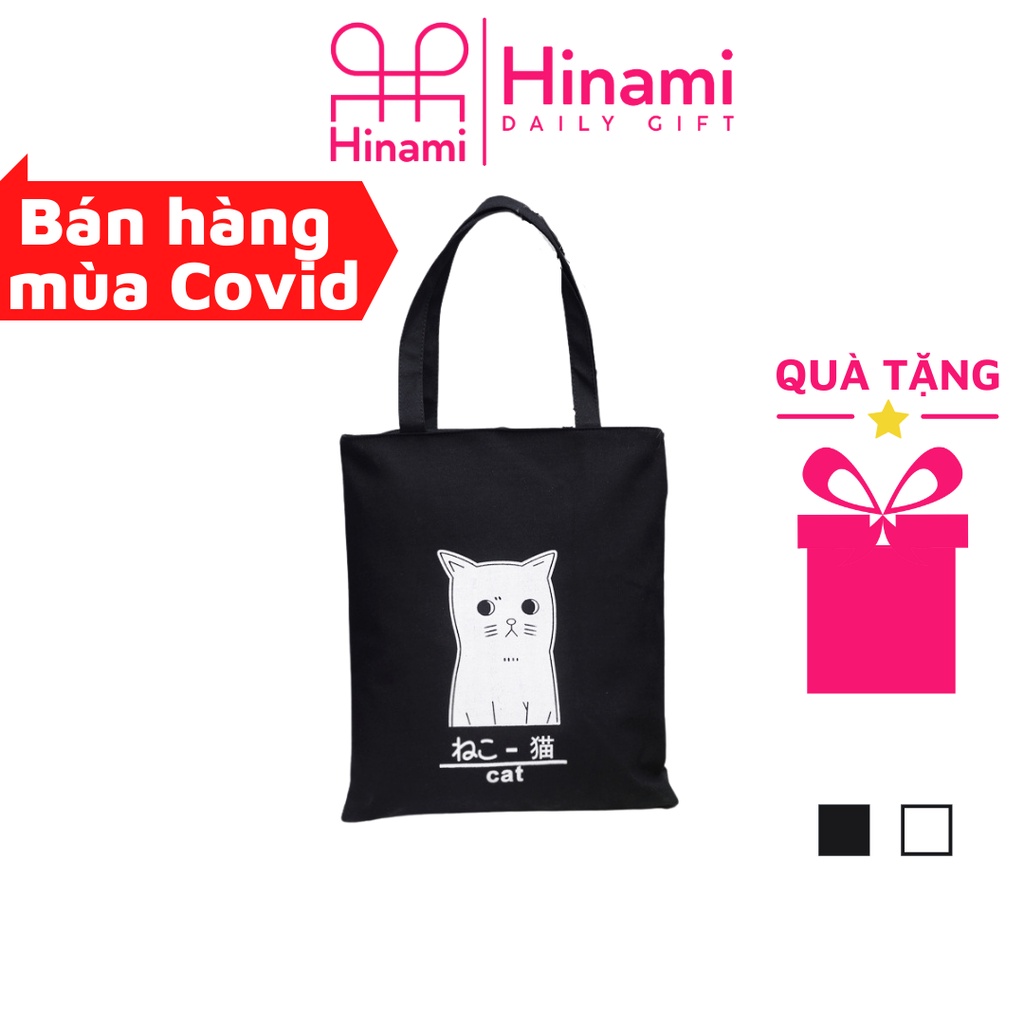 Túi Tote Vải Canvas Đi Học Đeo Chéo Nữ Mini Vải Bố Thời Trang Hàn Quốc Giá Rẻ Hinami TV1