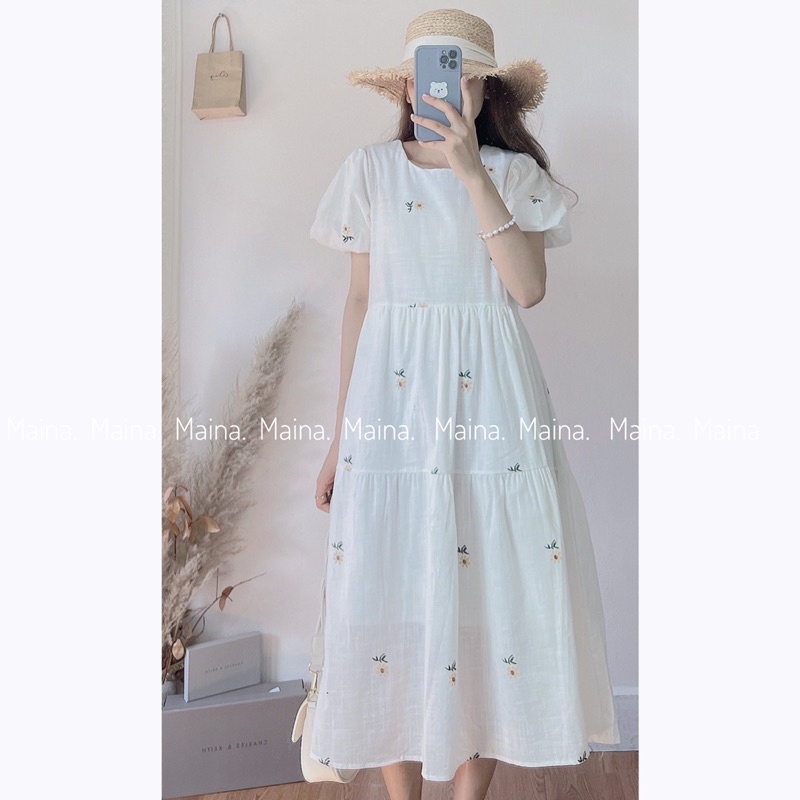 Váy babydoll hoa nhí chất mịn mát