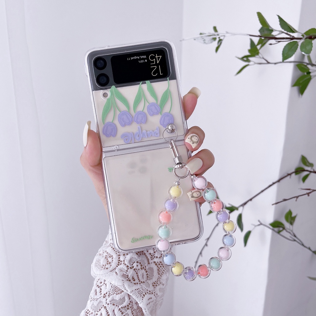 Ốp Điện Thoại Chống Sốc Hình Hoa Tulip Cho Samsung z Flip 3 Zzfp3 z Flip3