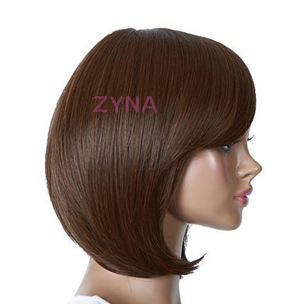 Ready Stock Women's Fashion Wig Straight Short Hair Wigs With Bangs Hair Short Hair Wig