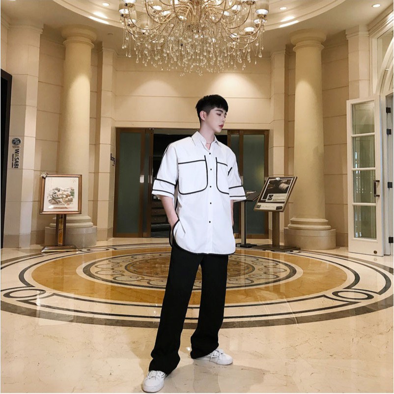 áo sơ mi ulzzang túi viền unisex đủ size 50-100kg | BigBuy360 - bigbuy360.vn