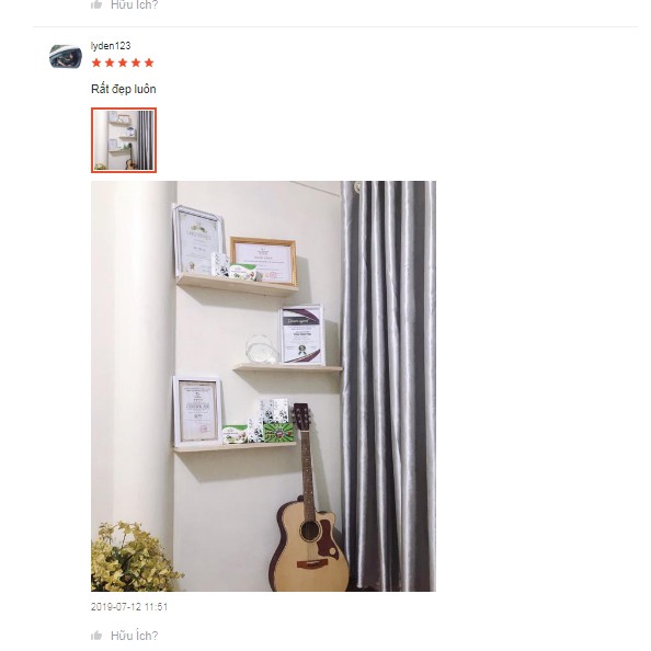 Bộ Kệ Gỗ  Trang Trí Treo Tường 3 Thanh Ngang  - Gỗ Thông Tự Nhiên 100%