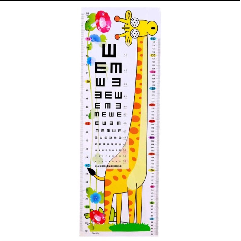 Thước decal dán tường đo chiều cao cho bé, họa tiết ngộ nghĩnh đáng yêu, đo được lên đến 170 cm