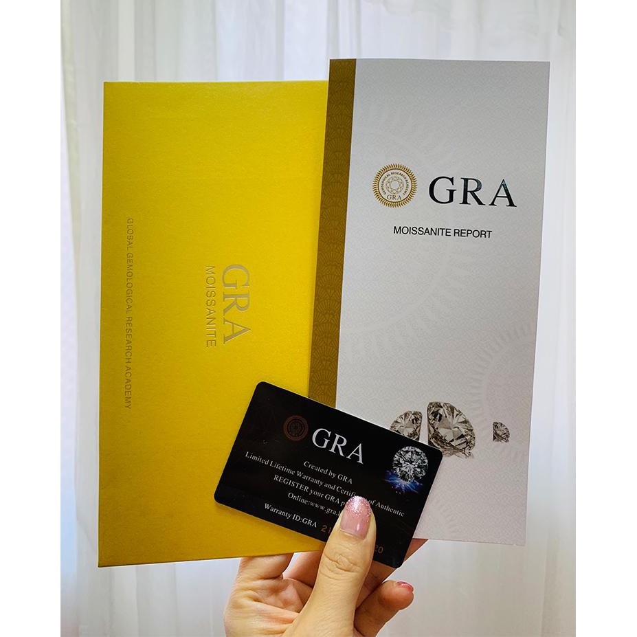 Kim Cương Nhân Tạo Mỹ Moissanite Giác Cắt Tròn Kiểm Định GRA