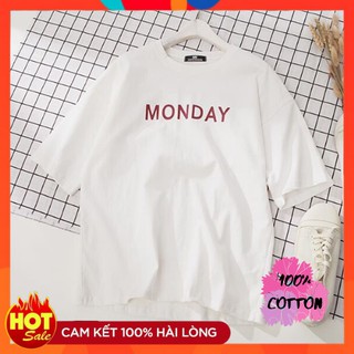 Áo thun Monday 🔴100% COTTON🔴 Áo thun trắng form rộng thiết kế 7 ngày 100% cotton