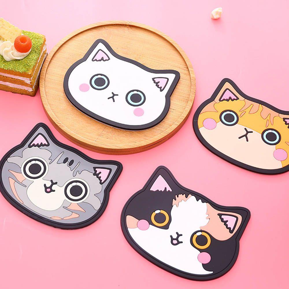 1 Miếng Lót Ly Bằng Silicon Chống Trượt Chịu Nhiệt Siêu Bền Họa Tiết Hoạt Hình Dễ Thương