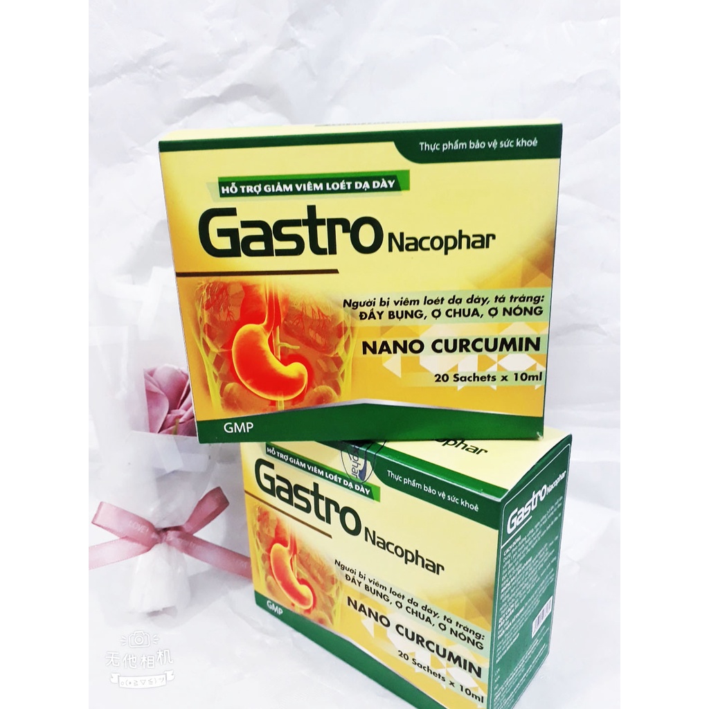 Gel dạ dày GASTRO NACOPHAR, giúp giảm trào ngược dạ dày, ợ hơi, ợ chua, ợ nóng, đau thượng vị, đầy bụng, ăn không tiêu