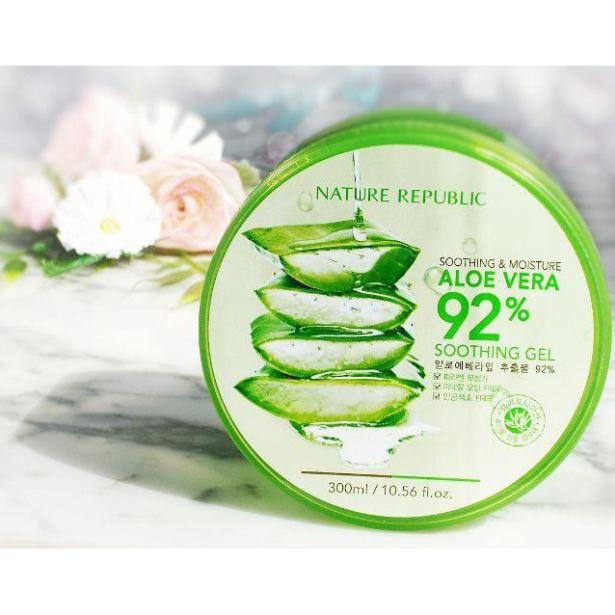 [CHÍNH HÃNG] Gel Lô Hội Nature Republic Aloe Vera 92% Soothing Gel 300ml