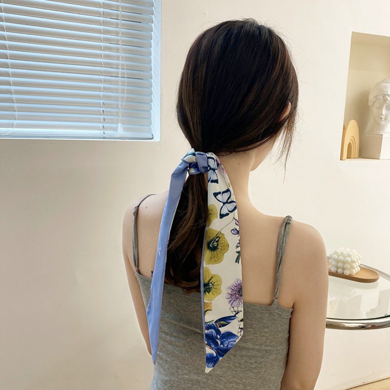 Dây Buộc Tóc Ruy Băng Dài Thắt Nơ Vải Voan Cổ Điển Thời Trang Mùa Hè Cho Nữ