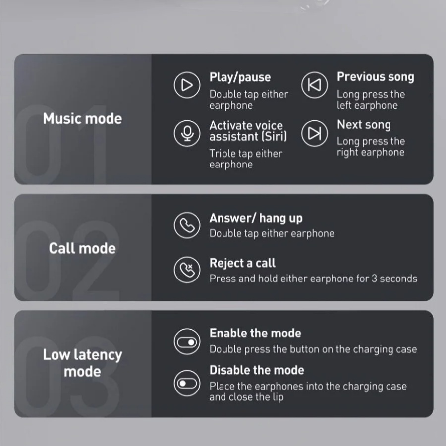 Tai nghe Bluetooth True Wireless Baseus Bowie Series E8 TWS