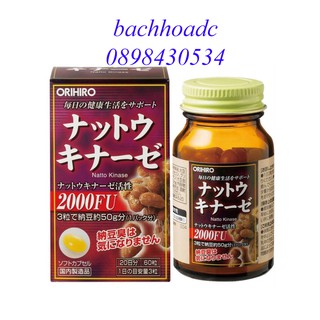 [date 2023] Viên uống chống đột quỵ, tai biến Natto Kinase 2000FU Orihiro Nhật 60 viên