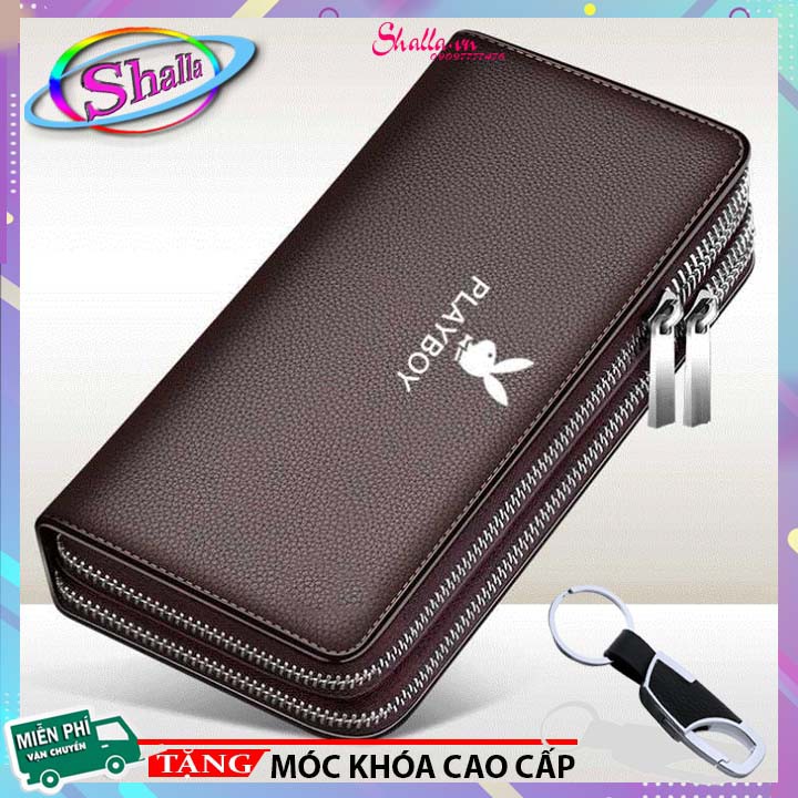 Ví dài cầm tay nam nữ Thỏ trắng L1 Shalla Tặng móc khóa cao cấp