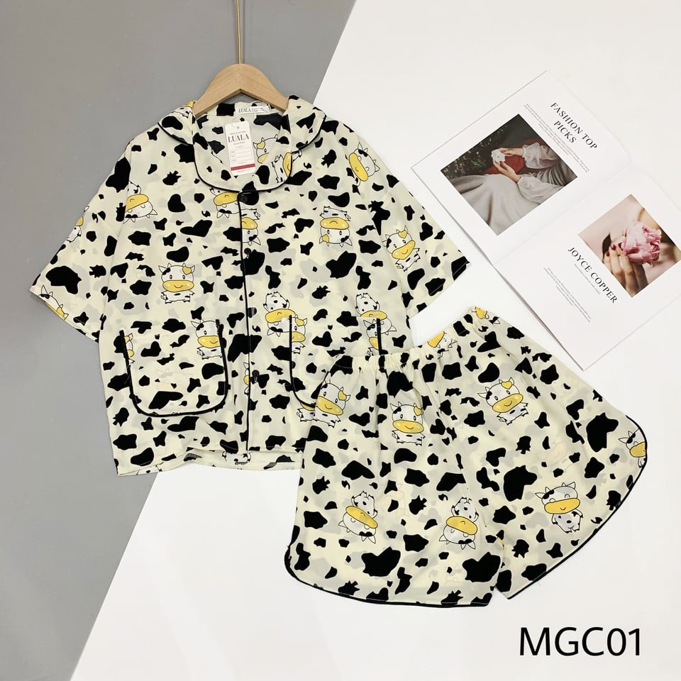 Bộ pijama đùi lụa mango cao cấp có size