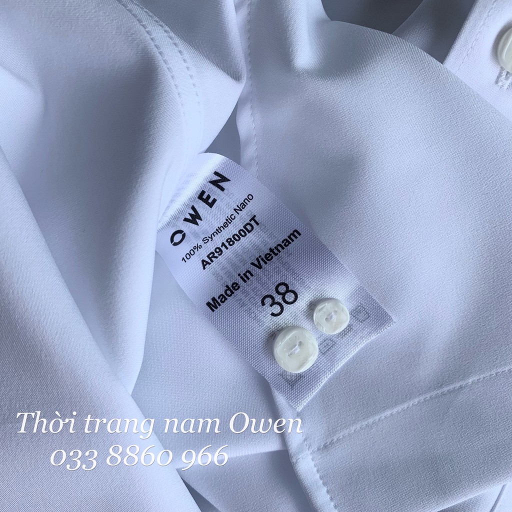 OWEN - Áo sơ mi trắng ngắn tay Owen Regularfit 100% Nano chống nhăn - Áo sơ mi ngắn tay màu trắng trơn | BigBuy360 - bigbuy360.vn